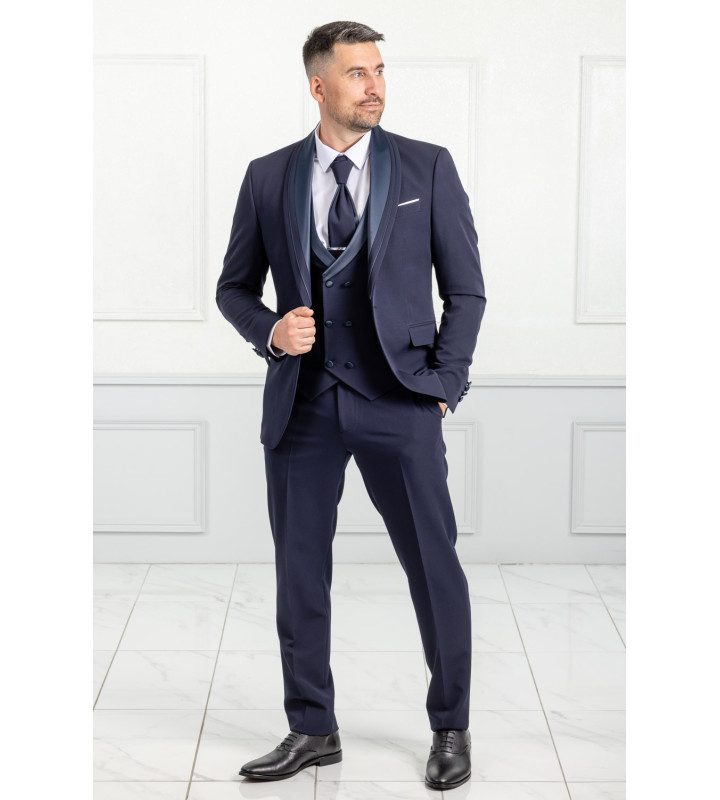 Γαμπριάτικο Σετ Ανδρικό Κοστούμι Blue Black 1640