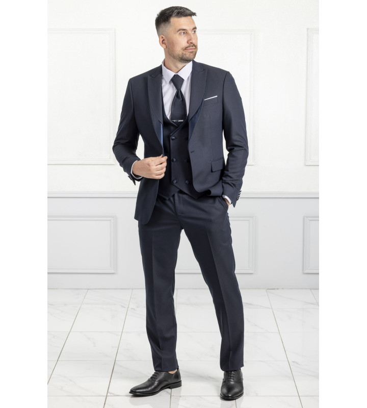 Γαμπριάτικο Σετ Ανδρικό Κοστούμι Blue Black 1710