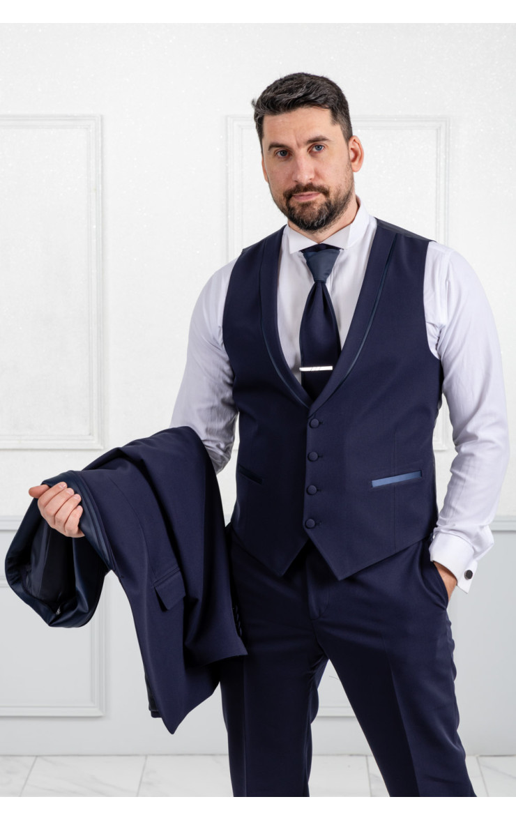Γαμπριάτικο Σετ Ανδρικό Κοστούμι Blue Black 1470