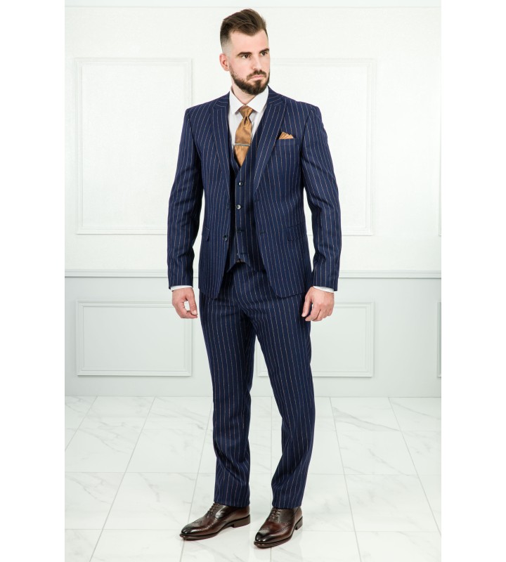Men's Blue Striped Suit A21K6210