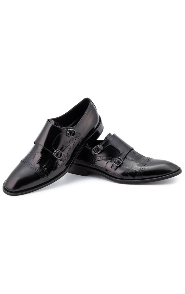 Ανδρικά Monk Strap Παπούτσια Μαύρα 1170