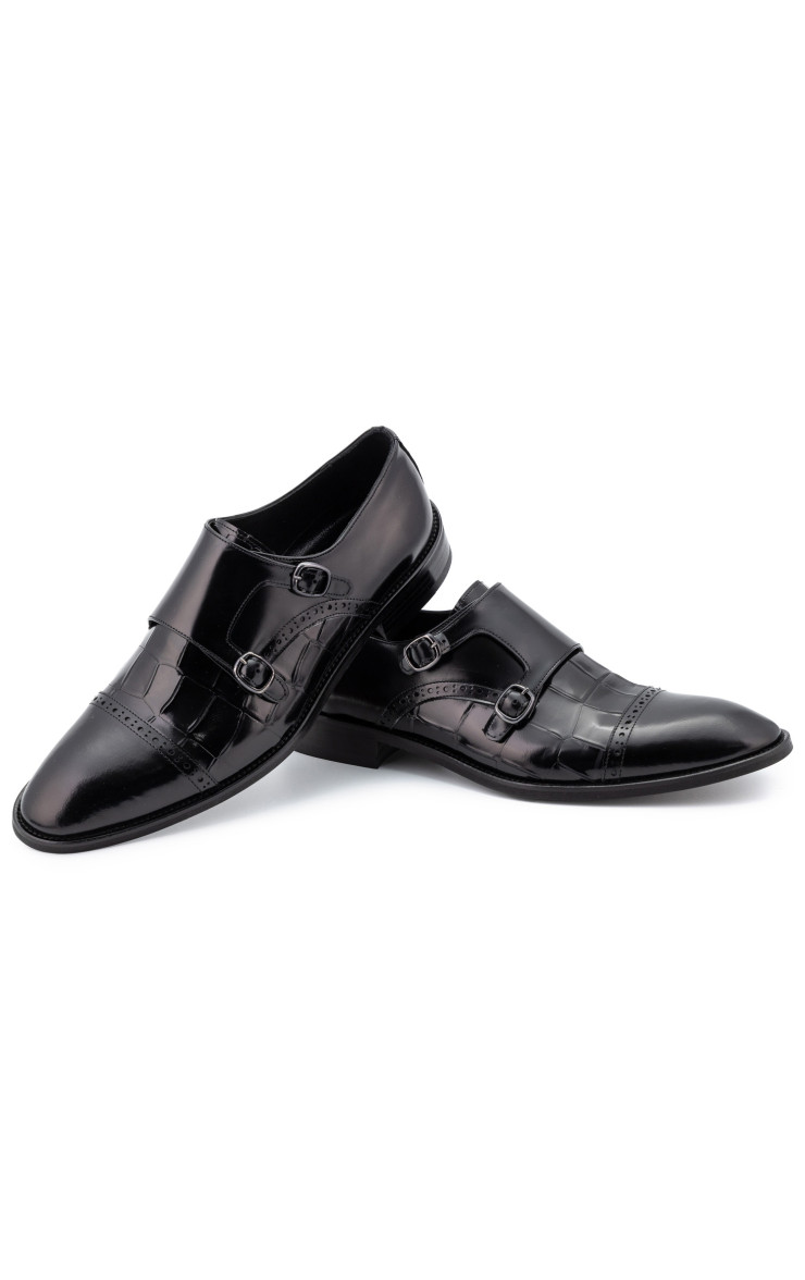 Ανδρικά Monk Strap Παπούτσια Μαύρα 1170