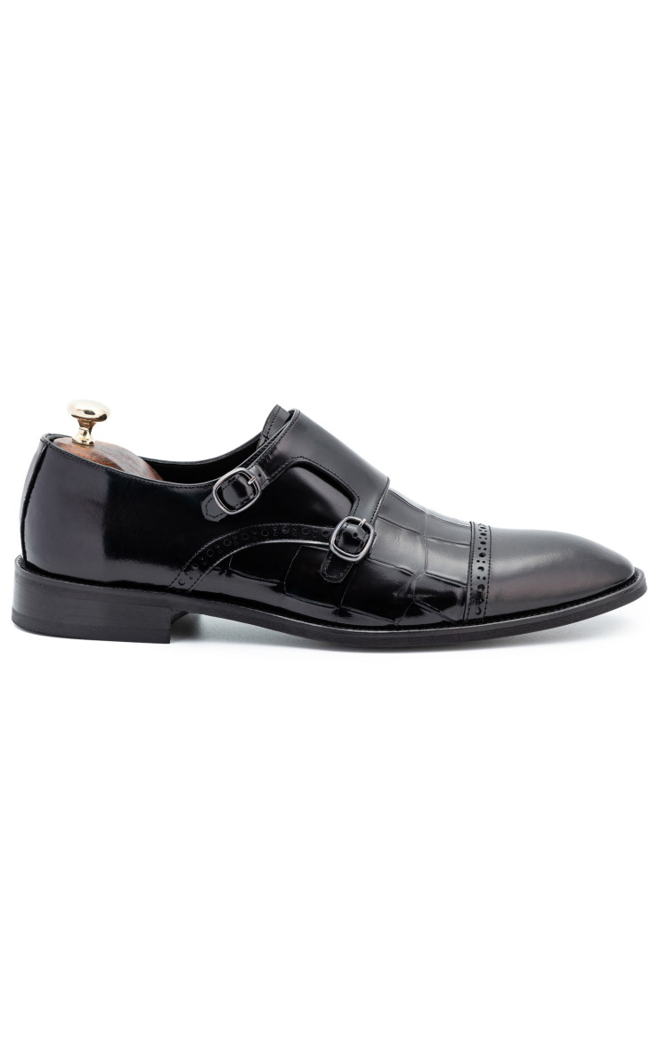 Ανδρικά Monk Strap Παπούτσια Μαύρα 1170