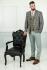 Men's Brown Checkered Suit 6190